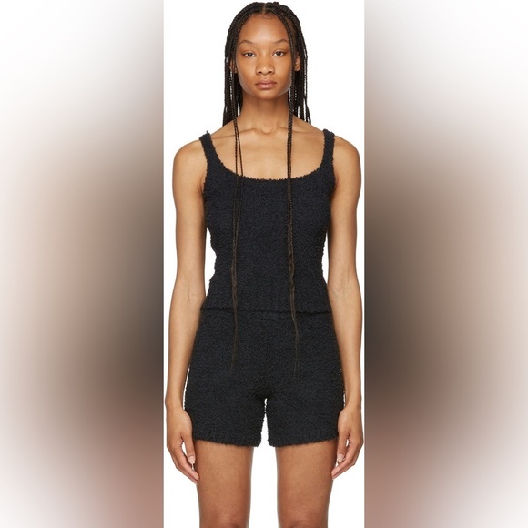 SKIMS Onyx Black Cozy Knit Bouclé Tank Top - S/M - Picture 2 of 8